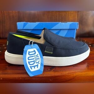 Hey Dude Sunapee Canvas Slip On Shoes Men’s Size 12 Navy White Lightweight
